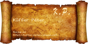 Küffer Péter névjegykártya